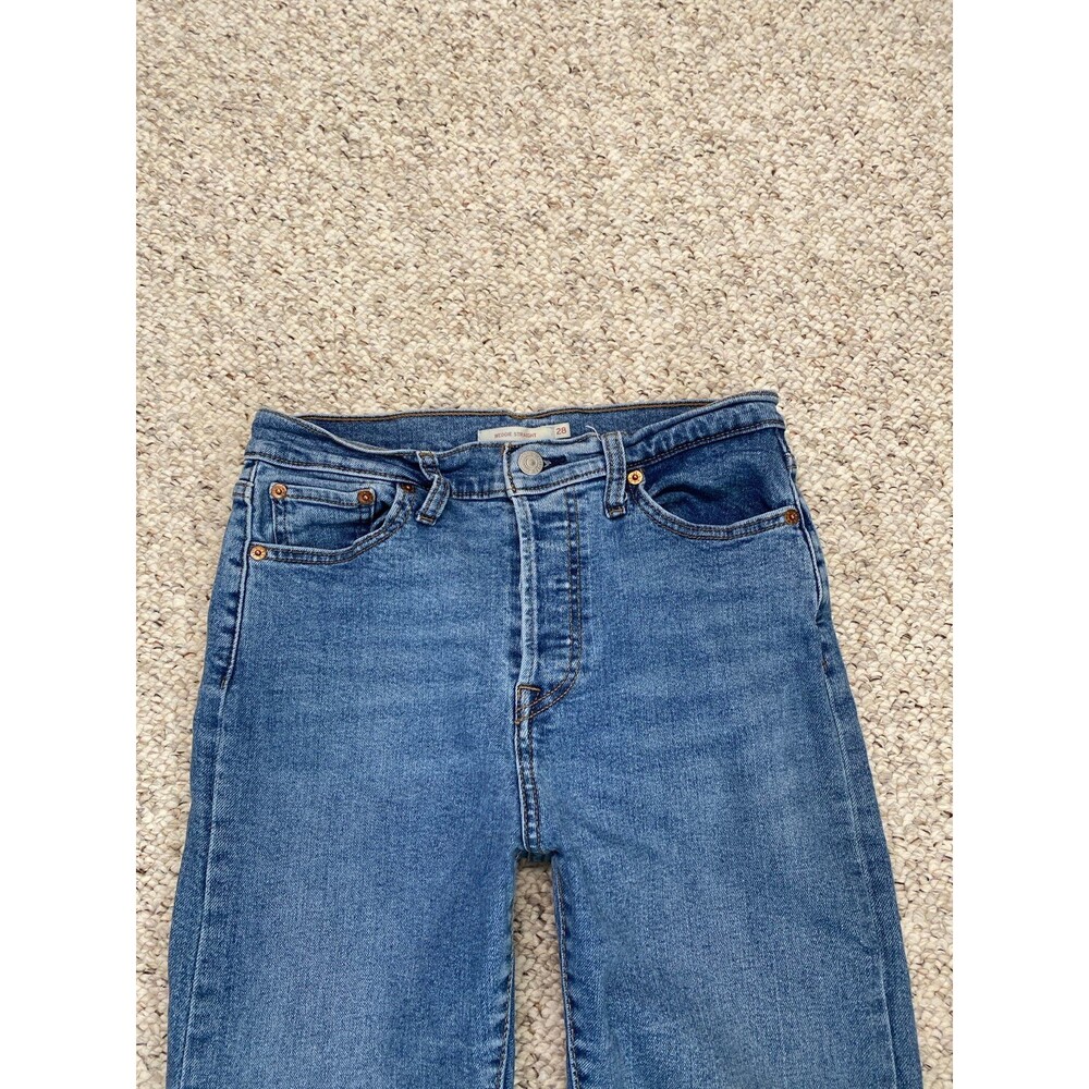 Levi’s Wedgie Straight High Rise Crop Button Fly Women's Jeans Size 28 - Picture 3 of 10